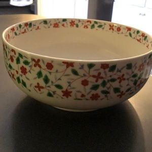 Glass floral print mixing bowl